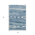 5' X 8' Navy Blue And Ivory Woodland Lodge Washable Area Rug With UV Protection