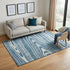 5' X 8' Navy Blue And Ivory Woodland Lodge Washable Area Rug With UV Protection