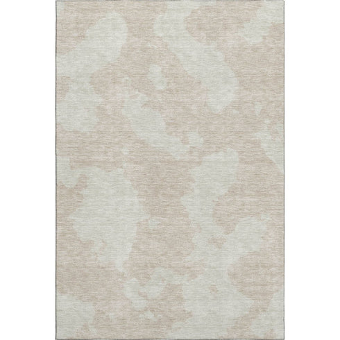 8' X 10' Beige And Ivory Abstract Washable Area Rug With UV Protection