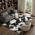 8' X 10' Black And Ivory Abstract Washable Area Rug With UV Protection