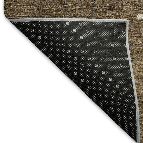 5' X 8' Brown And Beige Abstract Washable Area Rug With UV Protection