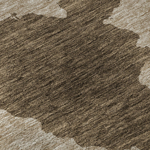 8' X 10' Brown And Beige Abstract Washable Area Rug With UV Protection