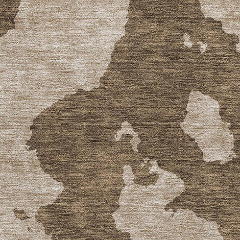 8' X 10' Brown And Beige Abstract Washable Area Rug With UV Protection