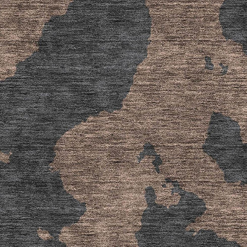 8' X 10' Chocolate And Brown Abstract Washable Area Rug With UV Protection