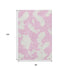 8' X 10' Pink And Ivory Abstract Washable Area Rug With UV Protection