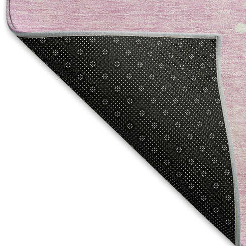 8' X 10' Pink And Ivory Abstract Washable Area Rug With UV Protection