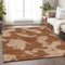 9' X 12' Terra Cotta And Beige Abstract Washable Area Rug With UV Protection