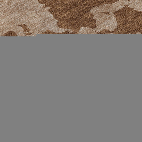 9' X 12' Terra Cotta And Beige Abstract Washable Area Rug With UV Protection