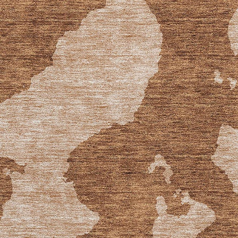 9' X 12' Terra Cotta And Beige Abstract Washable Area Rug With UV Protection