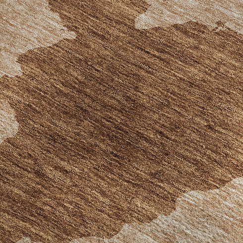 9' X 12' Terra Cotta And Beige Abstract Washable Area Rug With UV Protection