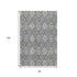8' X 10' Gray Navy Blue And Beige Ogee Washable Area Rug With UV Protection