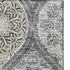 8' X 10' Gray Navy Blue And Beige Ogee Washable Area Rug With UV Protection