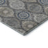 9' X 12' Gray Navy Blue And Beige Ogee Washable Area Rug With UV Protection