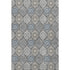 9' X 12' Gray Navy Blue And Beige Ogee Washable Area Rug With UV Protection