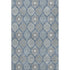 5' X 8' Navy Blue Ivory And Taupe Ogee Washable Area Rug With UV Protection