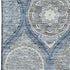 5' X 8' Navy Blue Ivory And Taupe Ogee Washable Area Rug With UV Protection