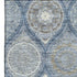 5' X 8' Navy Blue Ivory And Taupe Ogee Washable Area Rug With UV Protection