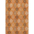 5' X 8' Orange Ivory And Gray Ogee Washable Area Rug With UV Protection