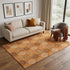 5' X 8' Orange Ivory And Gray Ogee Washable Area Rug With UV Protection