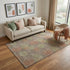 5' X 8' Brown Artichoke Green And Taupe Abstract Washable Area Rug With UV Protection
