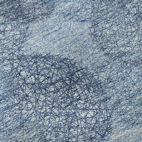 8' X 10' Denim Blue And Sky Blue Abstract Washable Area Rug With UV Protection