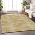 9' X 12' Gold And Beige Abstract Washable Area Rug With UV Protection