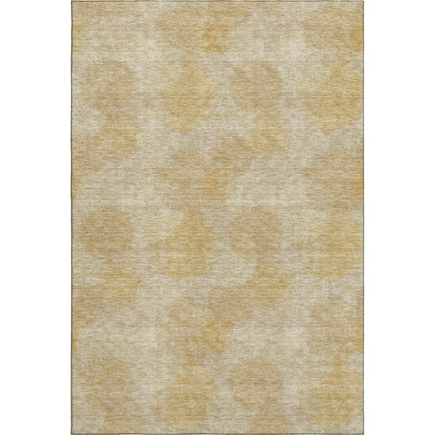 9' X 12' Gold And Beige Abstract Washable Area Rug With UV Protection