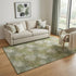 5' X 8' Green And Ivory Abstract Washable Area Rug With UV Protection