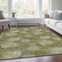 8' X 10' Green And Ivory Abstract Washable Area Rug With UV Protection