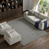 8' X 10' Black And Ivory Geometric Washable Area Rug With UV Protection