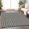 9' X 12' Black And Ivory Geometric Washable Area Rug With UV Protection