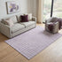 5' X 8' Lavender And Ivory Geometric Washable Area Rug With UV Protection