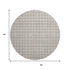8' Taupe And Ivory Geometric Washable Round Rug With UV Protection