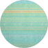 8' Aqua Yellow And Peach Striped Washable Round Rug With UV Protection