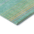 8' Aqua Yellow And Peach Striped Washable Round Rug With UV Protection