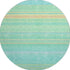 8' Aqua Yellow And Peach Striped Washable Round Rug With UV Protection