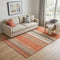5' X 8' Coral Gray And Beige Striped Washable Area Rug With UV Protection