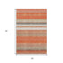 5' X 8' Coral Gray And Beige Striped Washable Area Rug With UV Protection