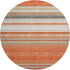 8' Coral Gray And Beige Striped Washable Round Rug With UV Protection