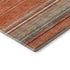8' Coral Gray And Beige Striped Washable Round Rug With UV Protection