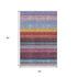 5' X 8' Lavender Red And Orange Striped Washable Area Rug With UV Protection