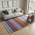 5' X 8' Lavender Red And Orange Striped Washable Area Rug With UV Protection