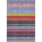 5' X 8' Lavender Red And Orange Striped Washable Area Rug With UV Protection