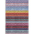 5' X 8' Lavender Red And Orange Striped Washable Area Rug With UV Protection