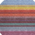 8' Lavender Red And Orange Striped Washable Round Rug With UV Protection
