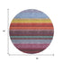 8' Lavender Red And Orange Striped Washable Round Rug With UV Protection