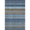 5' X 8' Navy Blue Brown And Taupe Striped Washable Area Rug With UV Protection
