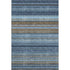 5' X 8' Navy Blue Brown And Taupe Striped Washable Area Rug With UV Protection