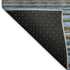 5' X 8' Navy Blue Brown And Taupe Striped Washable Area Rug With UV Protection