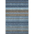 5' X 8' Navy Blue Brown And Taupe Striped Washable Area Rug With UV Protection
